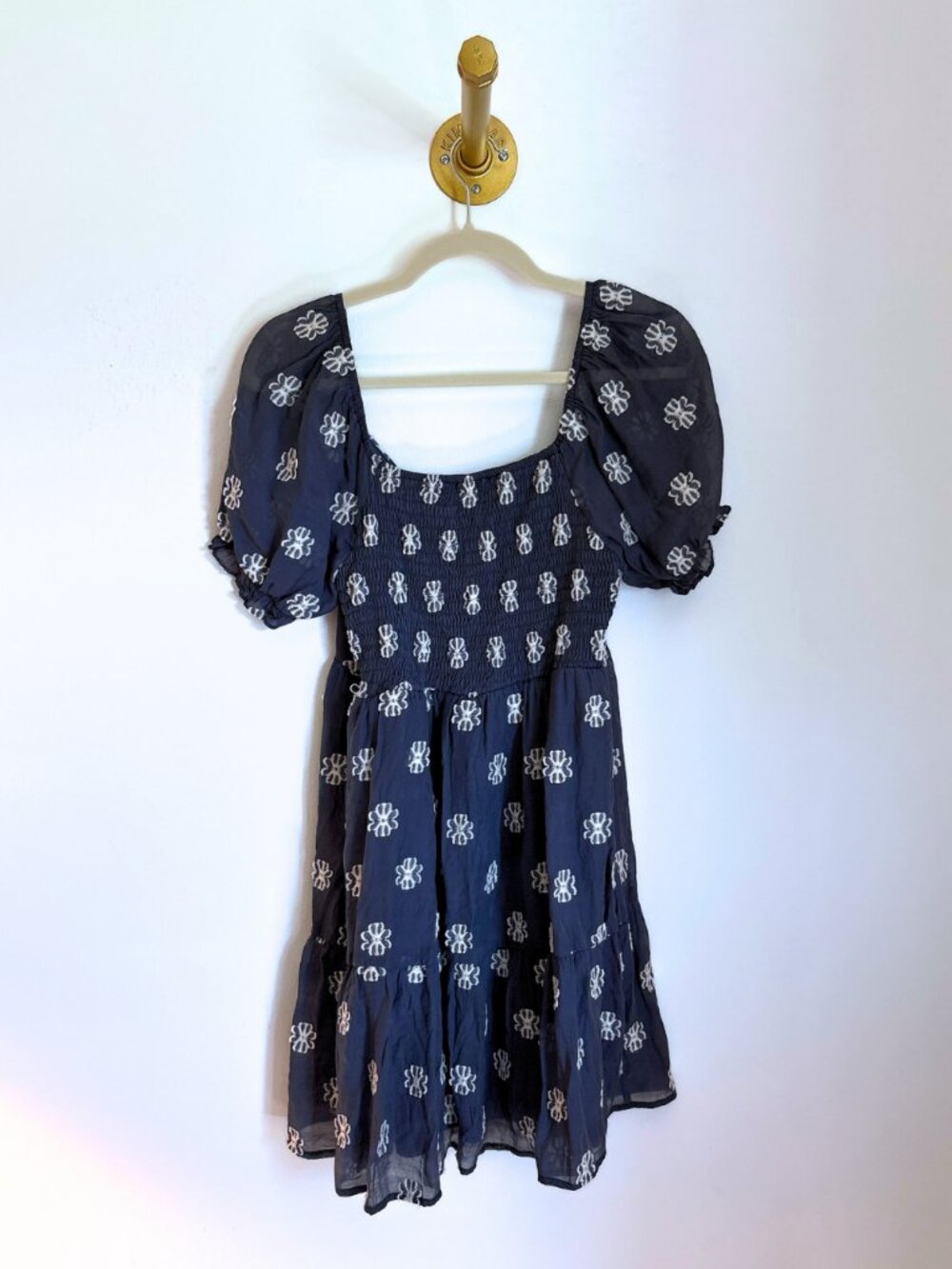 Mi Ami for Francesca’s M Blue Floral Mini Dress 💙 | Puff Sleeve Babydoll Cottag - Picture 2 of 3